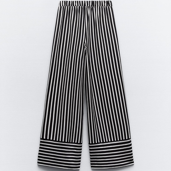 Zara striped wide leg pants - Picture 4 of 7